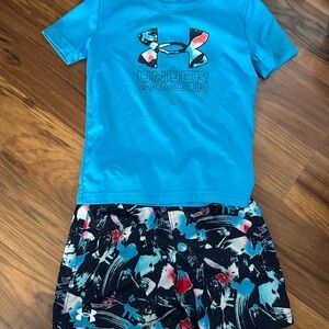 Under Armour Blue Active Tee & Printed Shorts Set